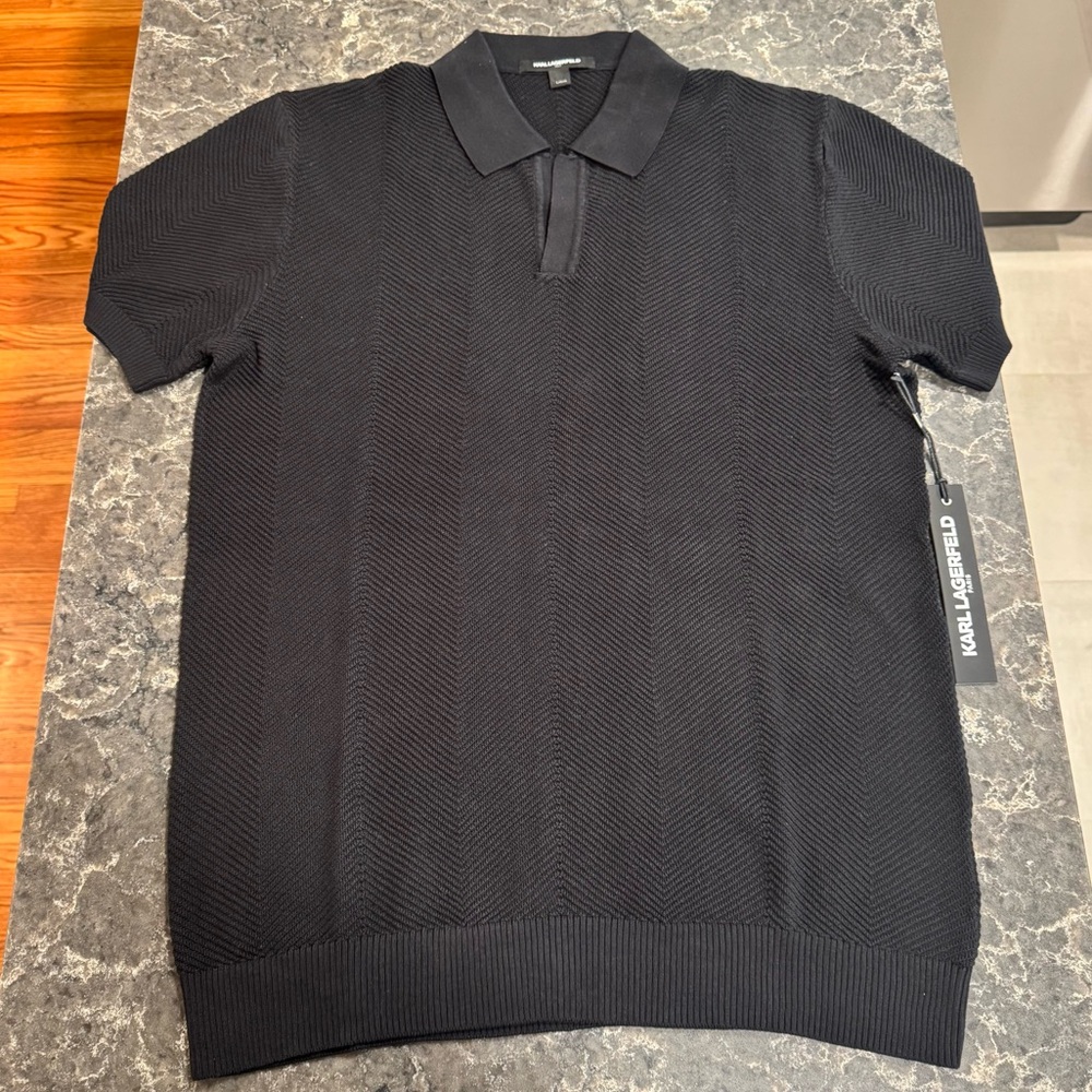 NEW Karl Lagerfeld Textured Polo